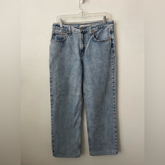 Levi’s Low Pro Straight Leg Jeans Women’s Sz  28 Medium Blue Denim Cotton Zip - Picture 1 of 12